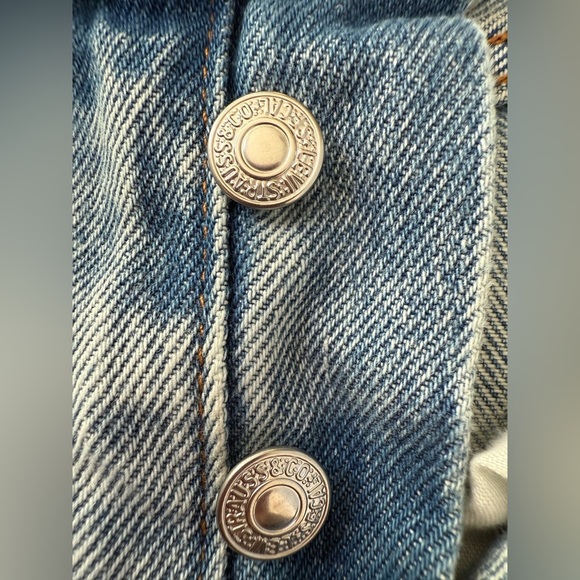 Levi’s Icon Denim Maxi Skirt sz 31 “Not in the Mood” Stone Wash Side Slit - Picture 12 of 15